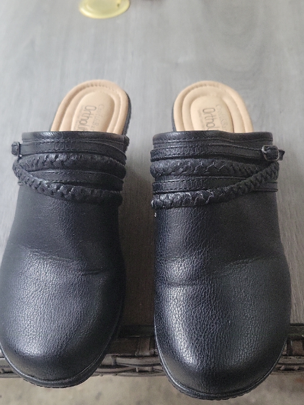 Black Slip-On Clog Mules